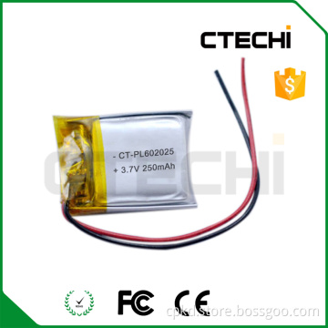 Factory supply battery 602025 250mAh li-polymer battery for toys